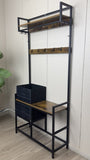33.1" Wide Hall Tree with 2 Movable Drawers, Shoe Storage, Shelves and Garment Racks, 5-in-1 W2887P239379