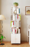Rotating Bookshelf, 360 Degree Display 5 Tier Corner Bookshelf with Drawer for Small Space, Floor W2641P329223