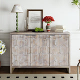 Accent Cabinet Farmhouse Style 3 Door Wooden Cabinet Sideboard Buffet Server Cabinet Storage W1435142948