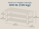 3-Tier Bamboo Shoe Rack Bench , Entryway Storage Organizer with 2 Shelves , Multi-Purpose Hallway 48865974