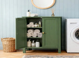 Forest Green MDF Painted with Vertical Stripes, 60*30*80cm, Double Door Bathroom Vanity 44803152