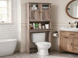 2-Door 3-Shelf MDF Toilet Cabinet with Melamine Finish Bathroom Vanity 23.23*8.66*66.93in Washed 65771588