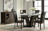 Modern Contemporary Dining Side Chairs Set of 2 Dark Brown Faux Leather Upholstered Espresso Finish B011P255724