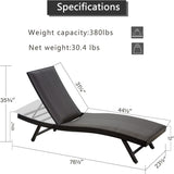 Outdoor PE Wicker Chaise Lounge - Set of 2 Patio Reclining Chair Furniture Set Beach Pool Adjustable W1859109883