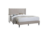 Light Brown Color 1pc Queen Size Bed Burlap Fabric Headboard Upholstered Bedroom Furniture Platform B011P145821