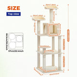 ZNTS 63'' Multi-Level Cat Tree Cat Tower for Indoor Cats with Sisal-Covered Scratching Post, Cozy Cat 51846476