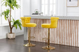 COOLMORE Swivel Bar Stools Set of 2 Adjustable Counter Height Chairs with Footrest for Kitchen, W1539103102