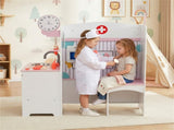Wooden Kids Doctor Medical Station Playset, 93.9854.6199.06cm 27PCS Medical Tools with ECG Monitor 63342988