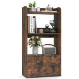 Rustic Brown Freestanding Bookshelf with 3-Tier Shelf 44244593