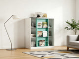 Bookshelf 6-Cube Storage Cabinet Bookcase with Sliding Storage Door Wooden Toy Organizer with Book 05629757