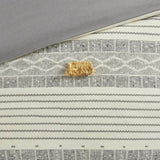 3 Piece Cotton Comforter Set Gray/Yellow Full/Queen B035128785