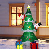 ZNTS 8ft with Snowman Santa Claus 3 Gift Boxes 9 String Lights Inflatable Garden Christmas Tree 12454213