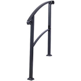 Handrails for Outdoor Steps, Fit 1 or 3 Steps Outdoor Stair Railing, White Wrought Iron Handrail, W465124226