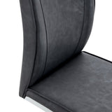 Luxury Simple Arch Chair - Set of 2 Dark Gray PU Material High Resilience Dining Chair with Arched W1512P356252