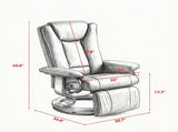 Modern Leather Swivel Recliner with Footrest, Compact Armchair 72210518