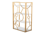 Contemporary Bookcase in Gold Metal and White Wood B202P223884