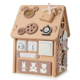 Playhouse Multi-purpose Busy House with Sensory Games and Interior Storage Space Games 09225353