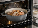 Stainless Steel Handle 5QT Round Enameled Pot Black-to-Grey Gradient 14108425