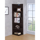 Cappuccino 6-tier Corner Bookcase B062P145474