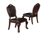 Royal Majestic Formal Set of 2 Side Chairs Brown Color Rubberwood Dining Room Furniture Intricate B01180913