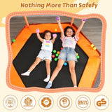 ZNTS 6FT Toddlers Trampoline with Safety Enclosure Net Ocean Balls, Fully Protected Indoor Trampoline 70619175