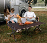 ZNTS 120*60*40cm Wooden Camping Roll Table 72167913