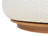 Fuji 360 Swivel Low Barrel Back Accent Chair, Ivory White Boucle B2719P238262