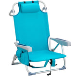 ZNTS 63*65*82cm Short Oxford Cloth Silver White Aluminum Tube Bearing 100kg Beach Chair Mint Green 97992974