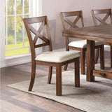 ZNTS Set of 2 Side Chairs Natural Brown Finish Solid wood Contemporary Style Kitchen Dining Room B01181967