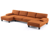 U-Shaped Convertible Sectional Sofa with 2 Chaise Lounges, 4-Seater Modular Couch with Removable & 78335151
