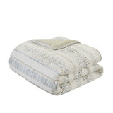 Full/Queen 5 Piece Printed Seersucker Comforter Set with Throw Pillows B035128859