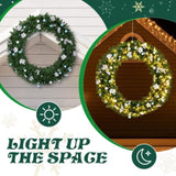 60in Pre-lit Christmas Wreath, Lighted Artificial Xmas Wreath with 220 Cold & Warm White Lights and 31157154
