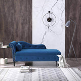 Aijia 60" Velvet Multifunctional Storage Chaise Lounge Buttons Tufted Nailhead Trimmed Solid Wood W111749338