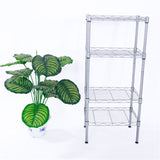 ZNTS XM-207S Rectangle Carbon Steel Metal Assembly 4-Shelf Storage Rack Silver Gray 93246884