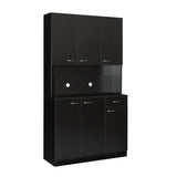 ZNTS 70.87" Tall Wardrobe& Kitchen Cabinet, with 6-Doors, 1-Open Shelves and 1-Drawer for bedroom,Black 20536572