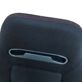 2pcs Left Right Reclinable Sports Bucket Racing Seats Red Stitch Black Cloth 01924813