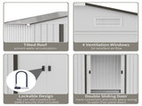 Steel Storage Shed Garden Tool house 7' x 4' White-AS 31016730