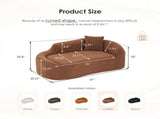 LY-048 Compression Curved Chaise Longue Chair Indoor, Modern Chenille Loveseat Couch with Deep Seat W2231P401723