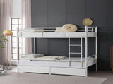Twin Over Twin Convertible Bunk Bed with 2 Storage Drawers, Metal Bunk Bed Can 65723139