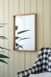 24"x36" Rectangle Wood Mirror, Farmhouse Wall Decor for Living Room Bedroom Entryway W2078126449
