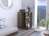 Bartlet 2-Shelf 6-Bottle Bar Cart with Division Dark Walnut B06280456