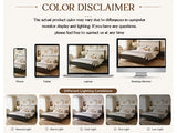 Queen Size Easy Assembly Upholstered Platform Bed Frame with Soft Padded Headboard, Sturdy W636P535151