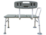 Medical Bathroom Safety Shower Tub Aluminium Alloy Bath Chair Transfer Bench with Back & Handle Gray 23066478