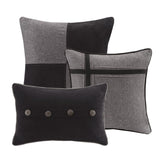 7 Piece Faux Suede Comforter Set Grey Queen B03596891