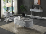Yukino Gray High Gloss & Chrome Finish Coffee Table B2726P265754