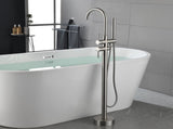 Mount Bathtub Faucet Freestanding Tub Filler Brushed Nickel Standing High Flow Shower Faucets with 20416546