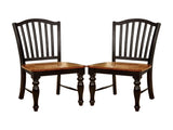 Set of 2 Side Chairs in Black and Antique Oak Finish B016P222699