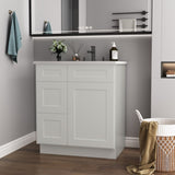 30 in. W x 21 in. D x 34.5 in. H in Shaker Dove Plywood Ready to Assemble Floor Vanity Sink Base T3210P282885
