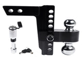 Adjustable Aluminum Trailer Hitch Fits 2-inch Receiver Solid Tube Hitch 12500LBS 8 Inch Drop/Rise 03058645