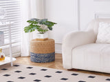 (SKU06286439Ottoman Poof, Natural Seagrass Poufs, Hand Weave Round Footstool, Pouffe Accent 05943599